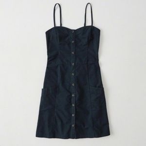 Abercrombie Button Front Black Mini Dress, XS (Tall)